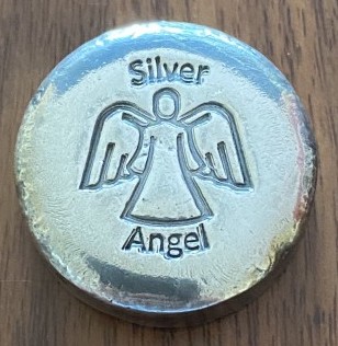 2.2ozt Silver Angel Button Round by Silver Angel Pouring